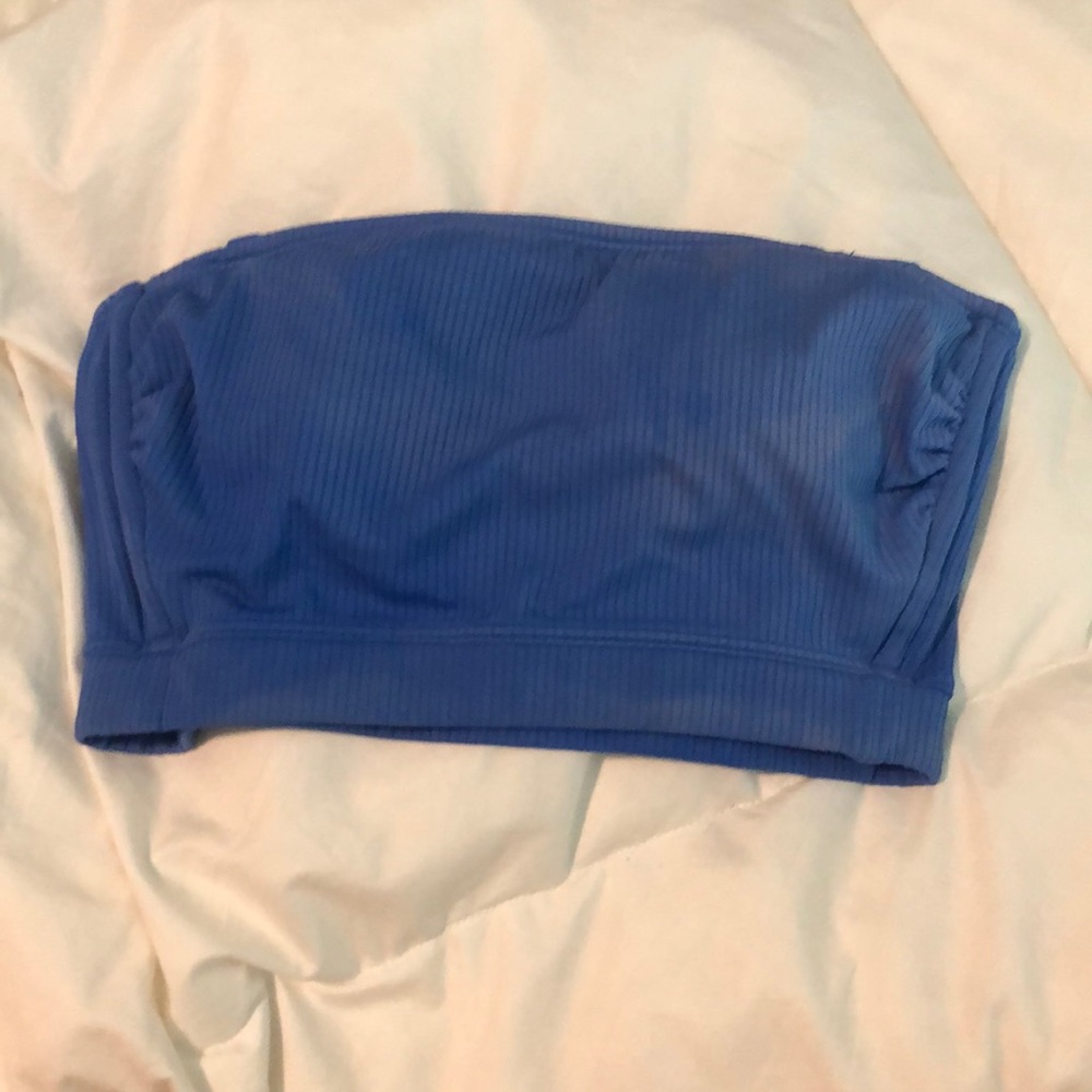 blue bandeau bikini top